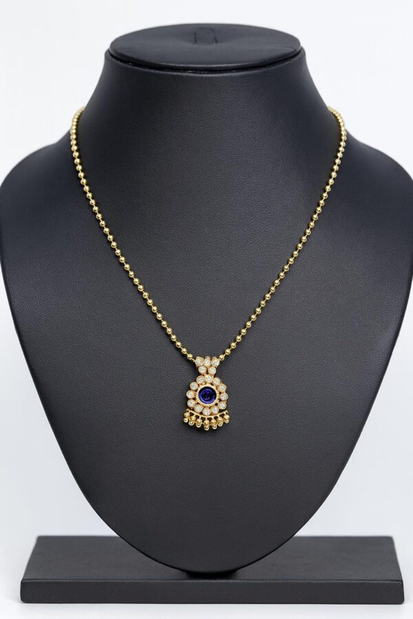 🌸 Premium Gold Plated Nilavilakku Stone Pendant Necklace 🌸